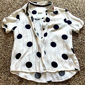 Minnie Mouse polka dot button up